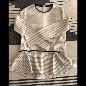 COPY - The Row Peplum striped top